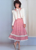 Simplicity S3214 | Simplicity Sewing Pattern 1980s Misses' Skirt, Blouse and Unlined Quilted Jacket by Gunne Sax by Jessica McClintock