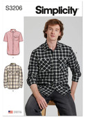 Simplicity S3206 | Simplicity Sewing Pattern Men's Shirt | Front of Envelope