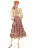 Simplicity S3214 | Simplicity Sewing Pattern 1980s Misses' Skirt, Blouse and Unlined Quilted Jacket by Gunne Sax by Jessica McClintock