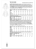 Vogue Patterns V2159 | Vogue Patterns Misses' Double-Breasted Jacket  | Back of Envelope