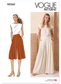Vogue Patterns V2161 | Vogue Patterns Misses' Pleated High Waist Pants in Two Lengths  | Front of Envelope