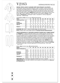 Vogue Patterns V2165 | Vogue Patterns Misses' Wrap Jacket, Slim Midi Skirt and Straight Leg Pants | Back of Envelope