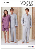 Vogue Patterns V2168 | Vogue Patterns Unisex Robe, Pajama Pants and Shorts | Front of Envelope