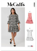 McCall's M8651 | Misses' and Miss Petite Drop Waist Mini Dress | Front of Envelope