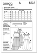 Burda Style BUR5635 | Burda Style Pattern 5635 Misses' Dress | Back of Envelope