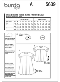 Burda Style BUR5639 | Burda Style Pattern 5639 Misses' Dress and Blouse | Back of Envelope