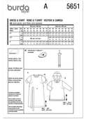 Burda Style BUR5651 | Burda Style Pattern 5651 Misses' Hoodie and Dress | Back of Envelope