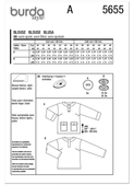 Burda Style BUR5655 | Burda Style Pattern 5655 Misses' Blouses | Back of Envelope