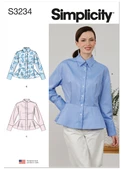 Simplicity S3234 | Simplicity Sewing Pattern Misses' Peplum Shirt | Front of Envelope