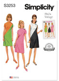 Simplicity S3253 | Simplicity Sewing Pattern 1960s Misses' Dress | Front of Envelope
