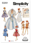 Simplicity S3261 | Simplicity Sewing Pattern Vintage 11 1/2" Doll Clothes | Front of Envelope