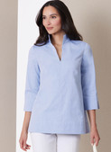 Butterick B7080 | Butterick Sewing Pattern Misses' Stand Collar Blouse with Sleeve Variations