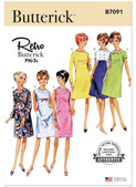 Butterick B7091 | Butterick Sewing Pattern 1960s Misses' One-Piece Dress | Front of Envelope