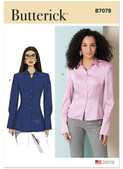 Butterick B7078 | Butterick Sewing Pattern Misses' Shirt in Two Lengths | Front of Envelope