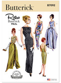 Butterick B7092 | Butterick Sewing Pattern 1960s Misses' Evening Dresses | Front of Envelope