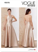 Vogue Patterns V2175 | Vogue Patterns Misses' And Vogue Patterns Miss Petite Halter Maxi Dress | Front of Envelope