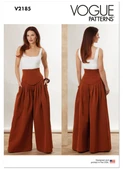 Vogue Patterns V2185 | Vogue Patterns Misses' Basque Waist Pleated Pants | Front of Envelope
