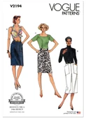 Vogue Patterns V2194 | Vogue Patterns 1980s Misses' Vintage Straight Skirts | Front of Envelope