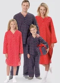 Simplicity S9211 | Misses'/Men's/Boys'/Girls' Patch Pocket Top, Nightshirt and Pants