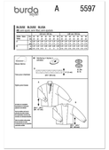 Burda Style BUR5597 | Burda Style Pattern 5597 Misses' Blouse | Back of Envelope