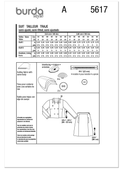 Burda Style BUR5617 | Burda Style Pattern 5617 Misses' Jacket and Skirt | Back of Envelope