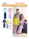 Simplicity S3935 | Child's, Teens' & Adults' Cozywear | Front of Envelope