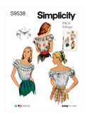 Simplicity S9538 | Misses' Blouses | Front of Envelope