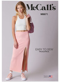 McCall's M8671 | McCall's Sewing Pattern Misses' Knit Midi Skirt | Front of Envelope