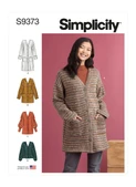 Simplicity S9373 | Misses' Knit Cardigans | Front of Envelope