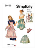 Simplicity S9496 | Misses' Vintage Apron | Front of Envelope