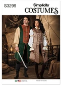 Simplicity S3299 | Simplicity Sewing Pattern Unisex Fantasy Vests | Front of Envelope