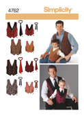 Simplicity S4762 | Boys' & Men's Vests and Ties | Front of Envelope