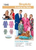 Simplicity S1946 | Learn to Sew Child's, Teens' & Adults' Robe | Front of Envelope