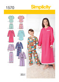 Simplicity S1570 | Child's, Girls' & Boys' Loungewear | Front of Envelope