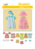 Simplicity S1447 | Babies' Romper, Dress, Top, Panties & Hats | Front of Envelope