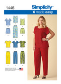Simplicity S1446 | Women's Six Made Easy Pull-On Tops, Pants or Shorts | Front of Envelope