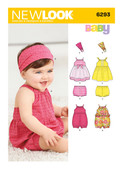 New Look N6293 | Babies' Romper, Dress, Panties and Headband | Front of Envelope