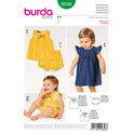 Burda Style BUR9358 | Baby Dress, Top and Panties | Front of Envelope