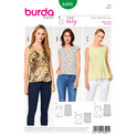 Burda Style BUR6501 | Misses' Top with Flounce | Front of Envelope