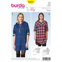 Burda Style BUR6475 | Misses' Hooded Dress | Front of Envelope