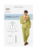 Simplicity S8528 | Men's Costume Suit | Front of Envelope