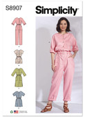 Simplicity S8907 | Misses' Jumpsuit, Romper, Dresses, and Belt | Front of Envelope