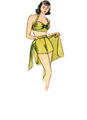 Simplicity S8932 | Misses' Vintage Bikini Top, Shorts, Wrap, Skirt and Coat