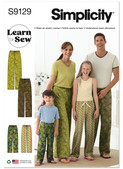 Simplicity S9129 | Unisex Sleepwear | Front of Envelope