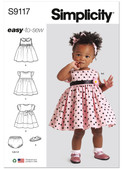 Simplicity S9117 | Babies' Dresses, Panties & Headband | Front of Envelope