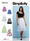 Simplicity S9123 | Misses' Skirts | Front of Envelope