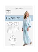 Simplicity S9102 | Misses' Caftan & Dresses | Front of Envelope