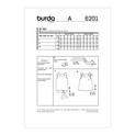 Burda Style BUR6201 | Misses' Tops with Hem Variations | Back of Envelope