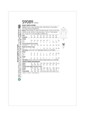 Simplicity S9089 | Misses' Fantasy Costume | Back of Envelope
