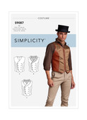 Simplicity S9087 | Men's Steampunk Corset Vests | Front of Envelope